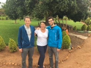 Diane Oshin and her family at the Agazoho-Shalom Youth Village in Rwanda.